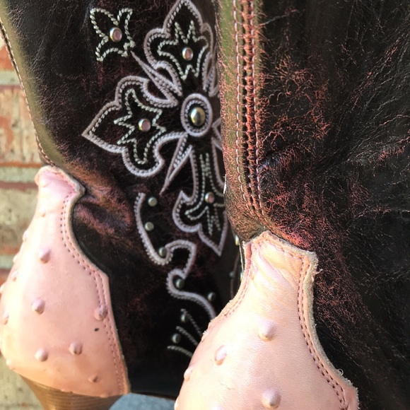 🚨B2G1 CAMILA Deep Berry Roses Pink Leather Pointy Toe Ankle Heeled Boots - Picture 14 of 15